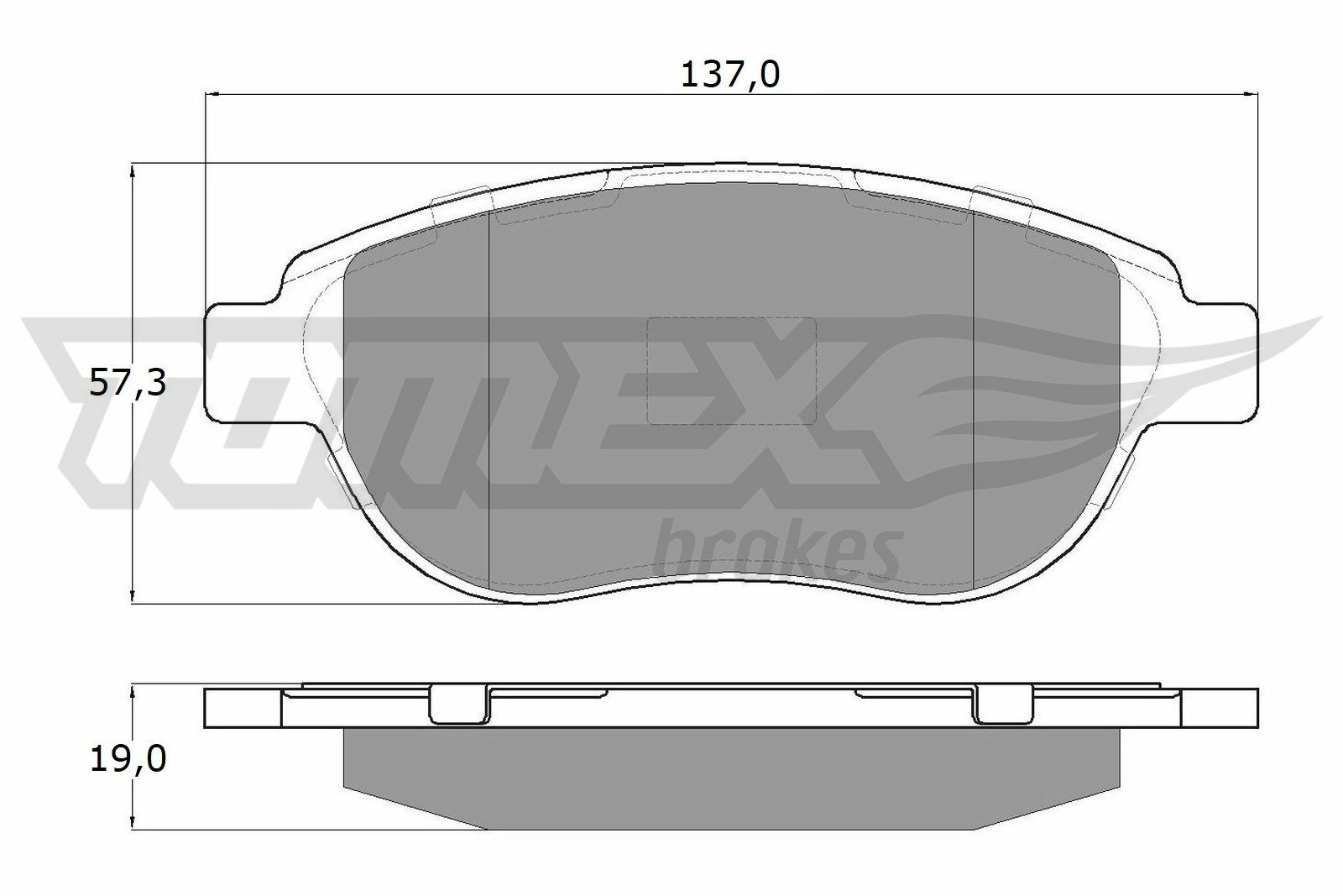 Sada brzdových platničiek kotúčovej brzdy TOMEX Brakes